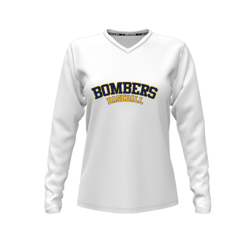 [FTLVCFWH-FYXS-LOGO1] Decker Comfort T-Shirt (Female Youth XS, White, V Neck, Logo 1, Long Sleeve)