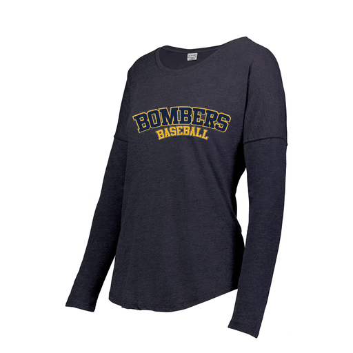 [FTLCUBNV-FAS-LOGO1] Decker Women's Tri-Blend T-Shirt - Long Sleeve (Female Adult S, Navy, Logo 1)